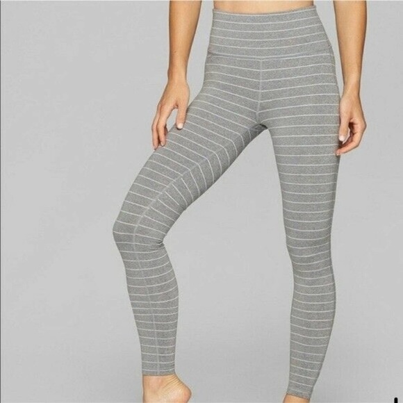 Athleta Pants - Athleta High Rise Chaturanga Striped Athletic Leggings Sz XS